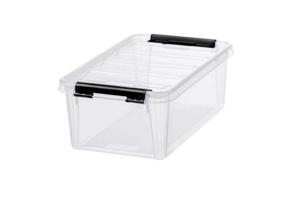 Úložný box, plastový, 3,6 l, čierne úchytky, SMARTSTORE "Classic 5", priehľadný 1