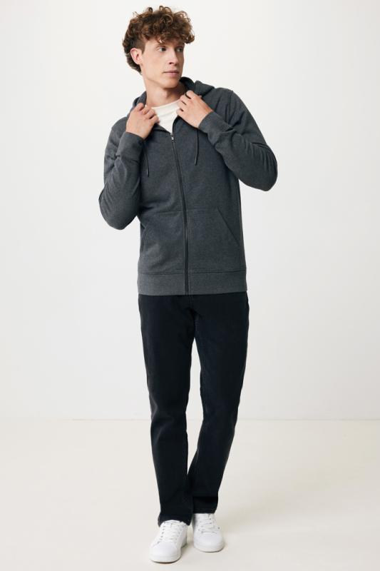 Mikina na zips s kapucňou IQONIQ Abisko z recykl. bavlny heather anthracite XXXL 11