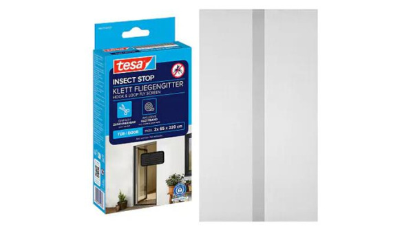 Sieťka na dvere, proti hmyzu, suchý zips, 2 ks, 0,65 x 2,2 m, TESA® "Insect Stop", antraci 1