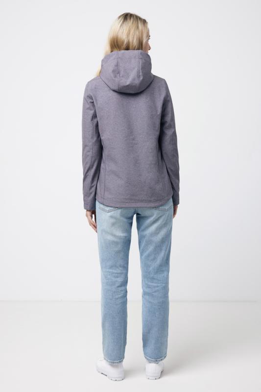 Dámska soft shell bunda IQONIQ Makalu z recykl. polyesteru vulcano heather grey M 9