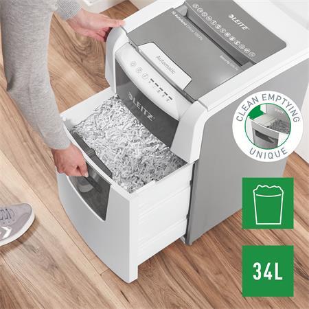 SKartovací stroj, konfetti, 100 listov, LEITZ "IQ AutoFeed SmallOffice 100 P4 Pro" 6