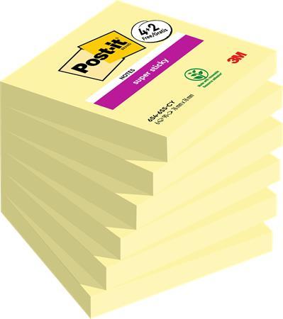 Samolepiaci bloček, 76x76 mm, 6x90 lisotv, 3M POSTIT "Super Sticky", žltá 1