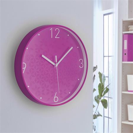 Nástenné hodiny, 29 cm, LEITZ "Wow", fialová 3