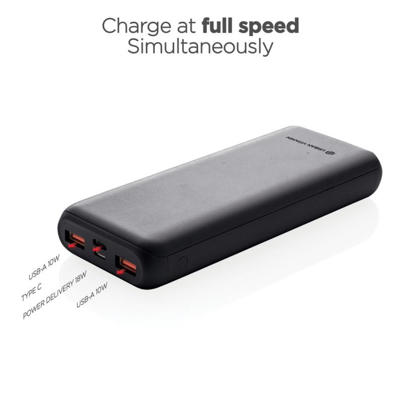 Powerbanka Urban Vitamin Pasadena 20 000 mAh 18W PD čierna 4