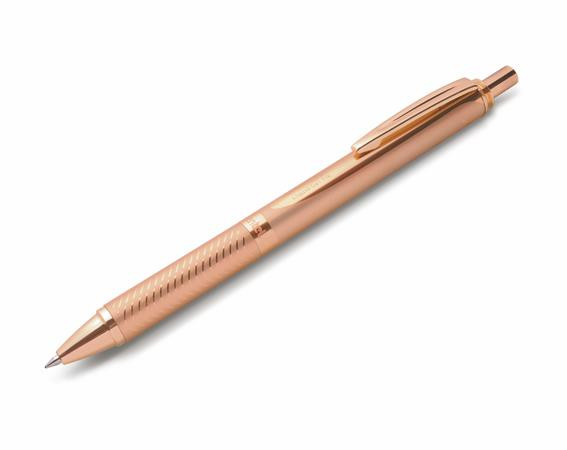 Gélové pero, 0,35 mm, stláčací mechanizmus, telo pera: rosegold, PENTEL "EnerGel BL-407" m 3