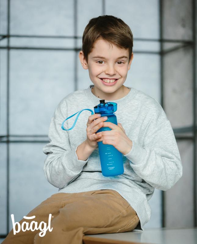 BAAGL Tritanová fľaša na nápoje Logo modrá 8