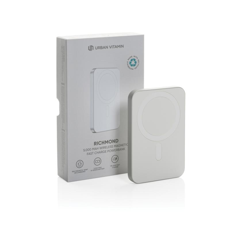 Powerbanka 5000mAh Urban Vitamin Richmond z RCS alu a plastu strieborná 16
