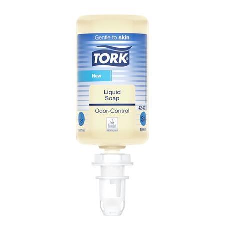Tekuté mydlo, 1 l, S4 systém, neutralizátor zápachu, TORK "Odor-Control", priehľadná 1