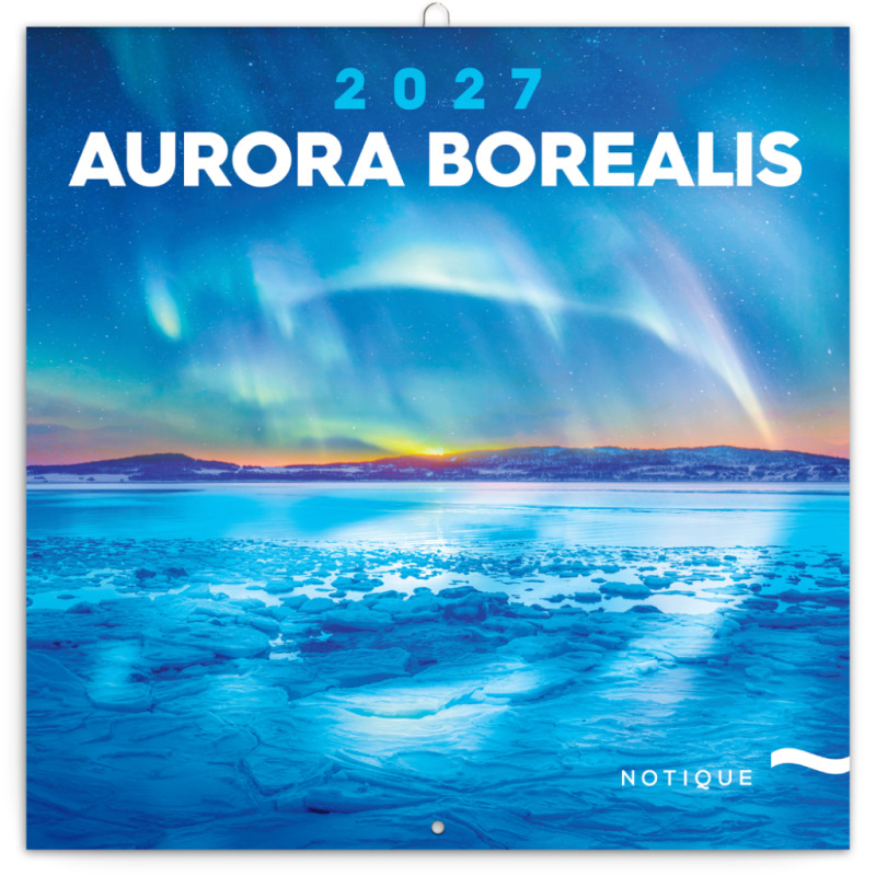 NOTIQUE Grid calendar Aurora Borealis 2027, 30 x 30 cm