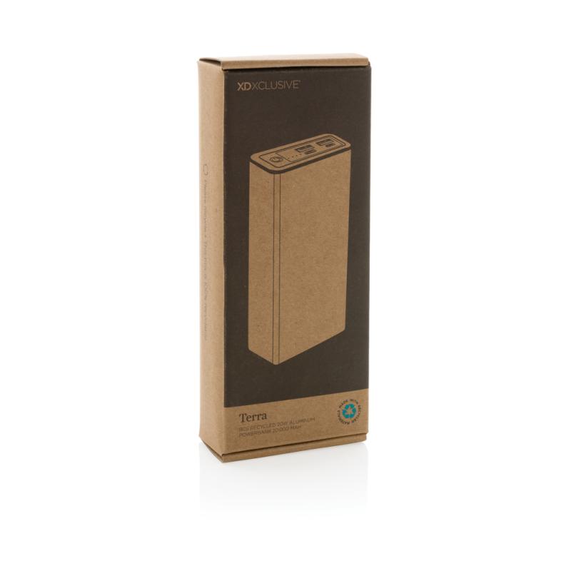 Powerbanka Terra 20 000mAh 20W z recyklovaného hliníka a ABS sivá 11