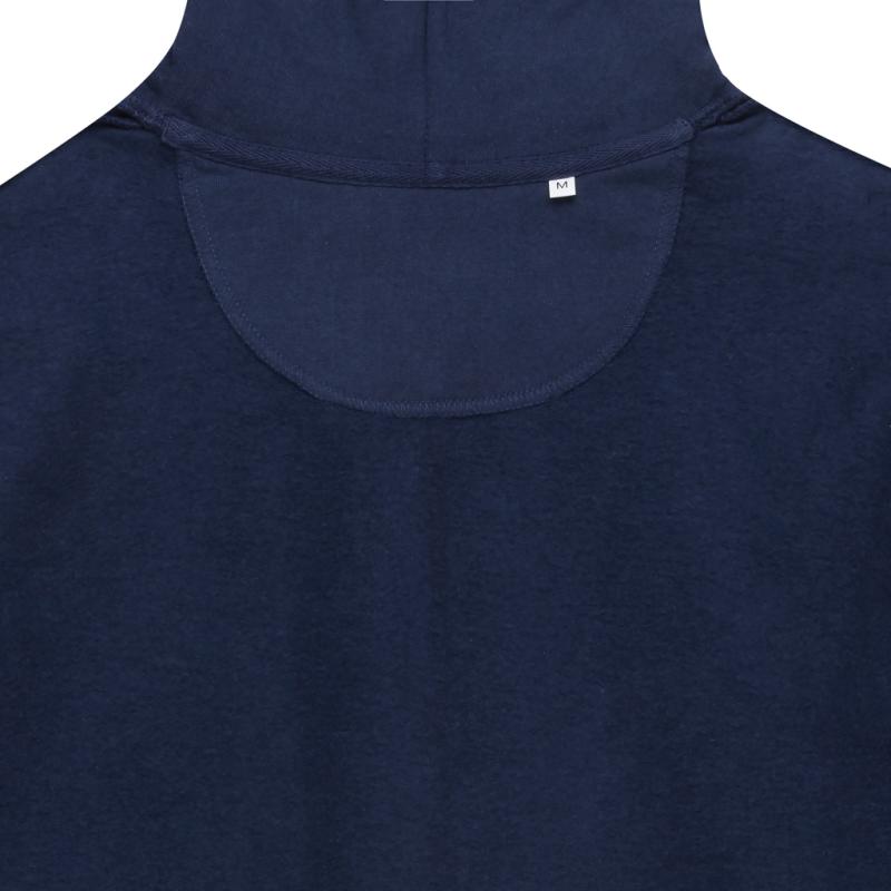 Mikina na zips s kapucňou IQONIQ Abisko z recykl. bavlny námornícka modrá 4XL 3