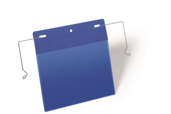 Závesná taška, A5, na šírku, DURABLE, s drôtom, tmavomodrá