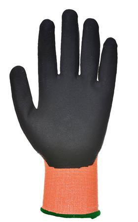 . Ochranné rukavice, HPPE, odolné voči prerezaniu, L, "Cut 5", oranžová 2