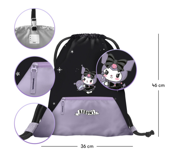 BAAGL Vrecko s priehradkou na zips Kuromi Fortune Dream GRS 2