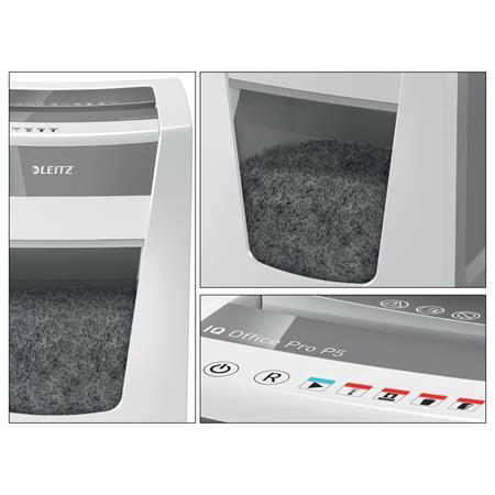 Skartovací stroj, mikrokonfety, 15 listov, LEITZ "IQ Office Pro P5 " 8