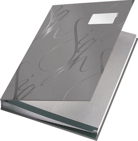 Podpisová kniha, A4, 18 listový, kartón, LEITZ "Design", sivá