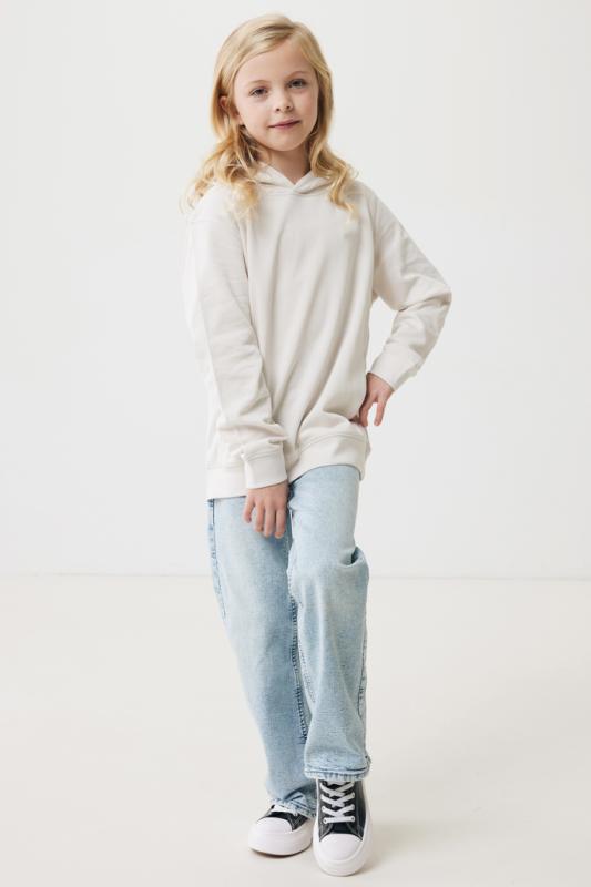 Detská mikina s bočnými vreckami IQONIQ Yengo z rec. bavlny ivory white 5-6r (110-116cm) 5