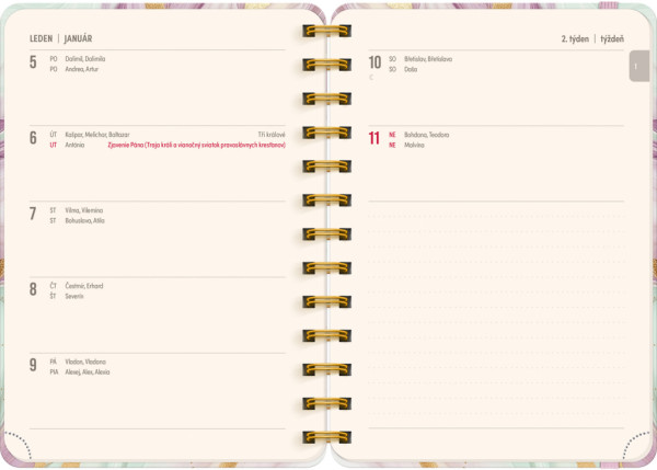 NOTIQUE Špirálový 18-mesačný diár Petito – Ružový mramor 2025/2026, 13 x 18 cm 1
