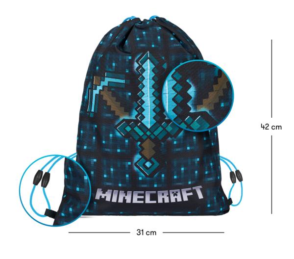 MINECRAFT SET 2 Blue Axe and Sword: peračník, vrecko 3