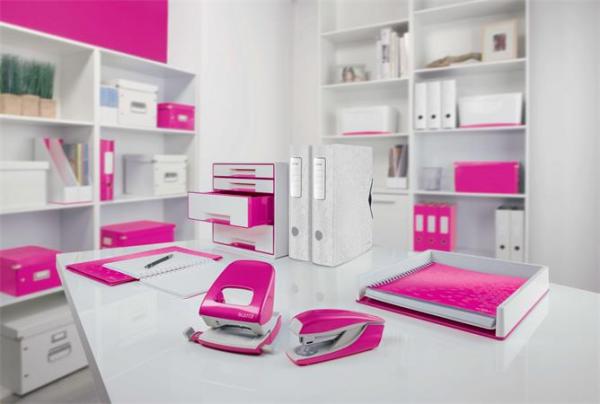 Dierovačka, dvojdierová, 30 listov, LEITZ "Nexxt Wow", ružová 8