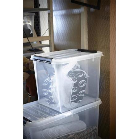 Úložný box, plastový, 52 litrov, čierne úchytky, SMARTSTORE "Classic 50", priehľadná 2