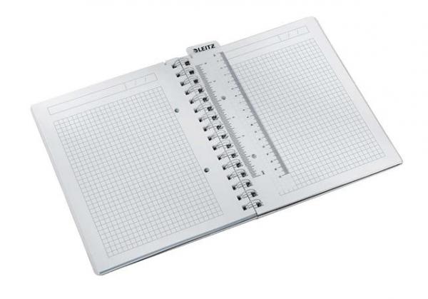 Špirálový zošit, A5, štvorčekový, 80 listov, LEITZ "Wow", zelená 4