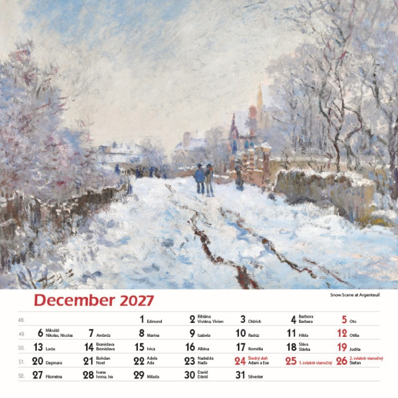 Nástenný kalendár Claude Monet štvorec 2027 13