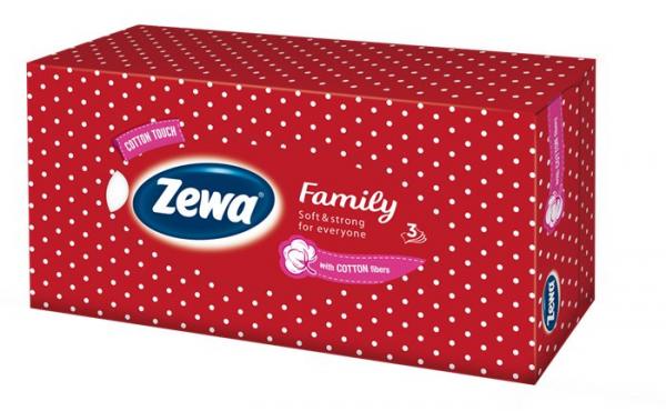 Papierové vreckovky, 3-vrstvové, 90 ks, ZEWA "Family", bez vône 4