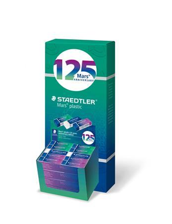 Guma, displej, STAEDTLER "Mars® Plastic 526, 125 years", modrá-zelená-fialová 1
