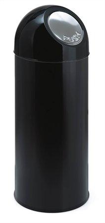 Odpadkový kôš, s výklopným vekom, 55 l, kovový, VEPA BINS, čierna 1