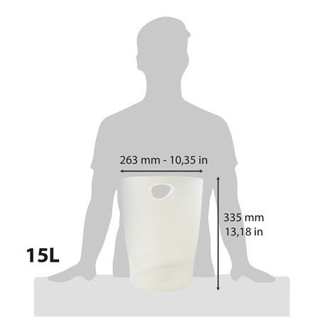 Odpadkový kôš, 15 l, PP, EXACOMPTA "Office", matný biely 3