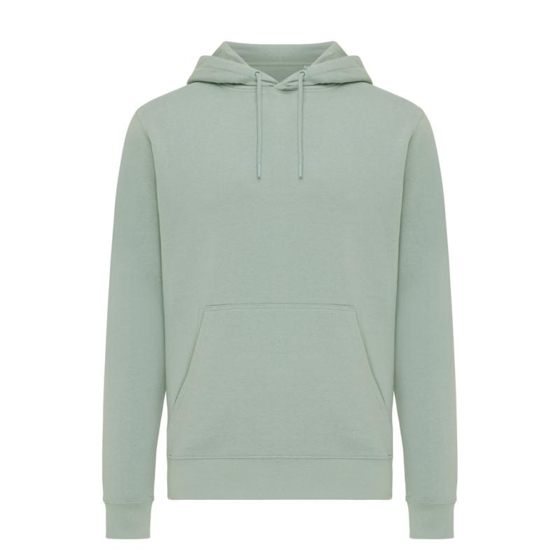 Ľahká mikina s kapucňou IQONIQ Rila z recykl. bavlny Iceberg green XXS