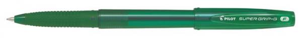 Guľôčkové pero, 0,22 mm, s vrchnákom, PILOT "Super Grip G", zelené 2