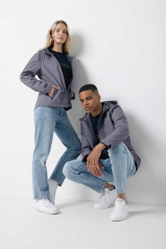 Dámska soft shell bunda IQONIQ Makalu z recykl. polyesteru vulcano heather grey XXL 4