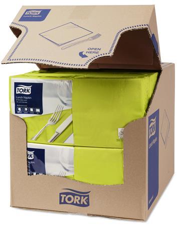 Servítky, 1/4 ohyb, 2-vrstvové, 32,6x33 cm, Advanced, TORK "Lunch", limetková 2