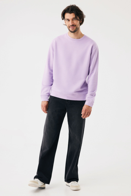 IQONIQ Toria Unisex mikina s okrúhl. výstrihom z rec. bavlny lavender XL 5