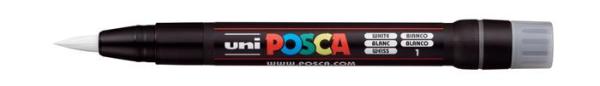 Popisovač v tvare štetca, UNI "Posca PCF-350", biela 2