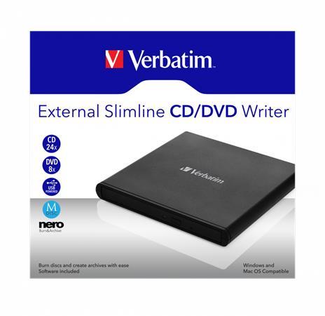CD/DVD zapisovačka, USB 2.0, externá, VERBATIM
