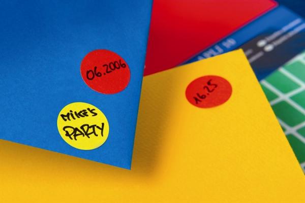 Etikety, okrúhle, priemer: 16 mm, ručne popisovateľné, farebné, APLI, červené, 432 etikiet 2