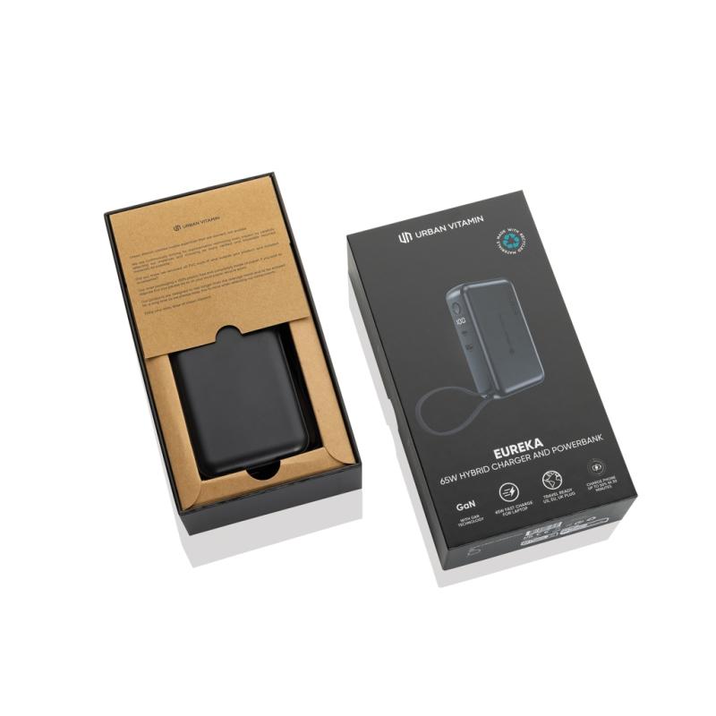 Urban Vitamin Eureka RCS recyklovaná 65W hybridná nabíjačka čierna 18