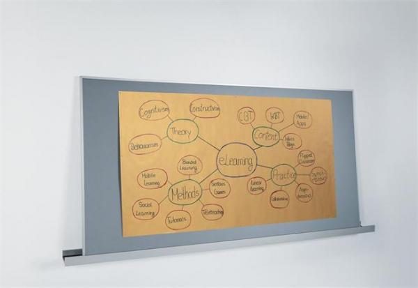 Moderačná textilná tabuľa, hliníkový rám, 90x180 cm, obojstranná, SIGEL, "Meet up", šedá 8