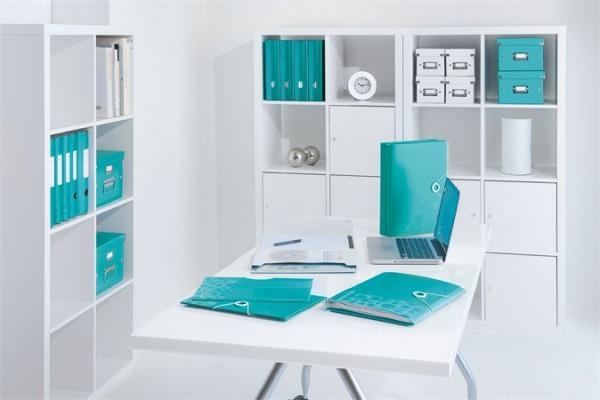 Organizér, A4, 12 dielny, plastový, LEITZ "Wow", ľadovo modrý 4