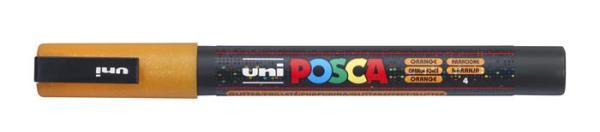 Dekoračný popisovač, 0,9-1,3 mm, UNI"Posca PC-3ML", lesklá oranžová 1