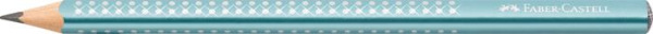 Grafitová ceruzka, B, trojhranná, FABER-CASTELL "Sparkle Jumbo", kovovo modrá 2