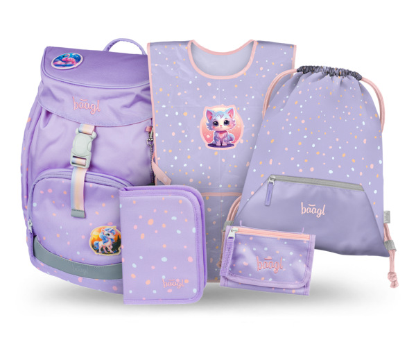 BAAGL SADA 5 Airy Miláčikovia: batoh, peračník, vrecko, zástera, peňaženka