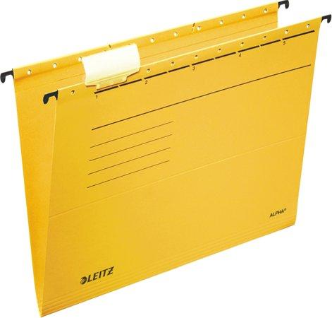 Závesná zakladacia doska, kartón, A4, LEITZ "Alpha", žltá 2
