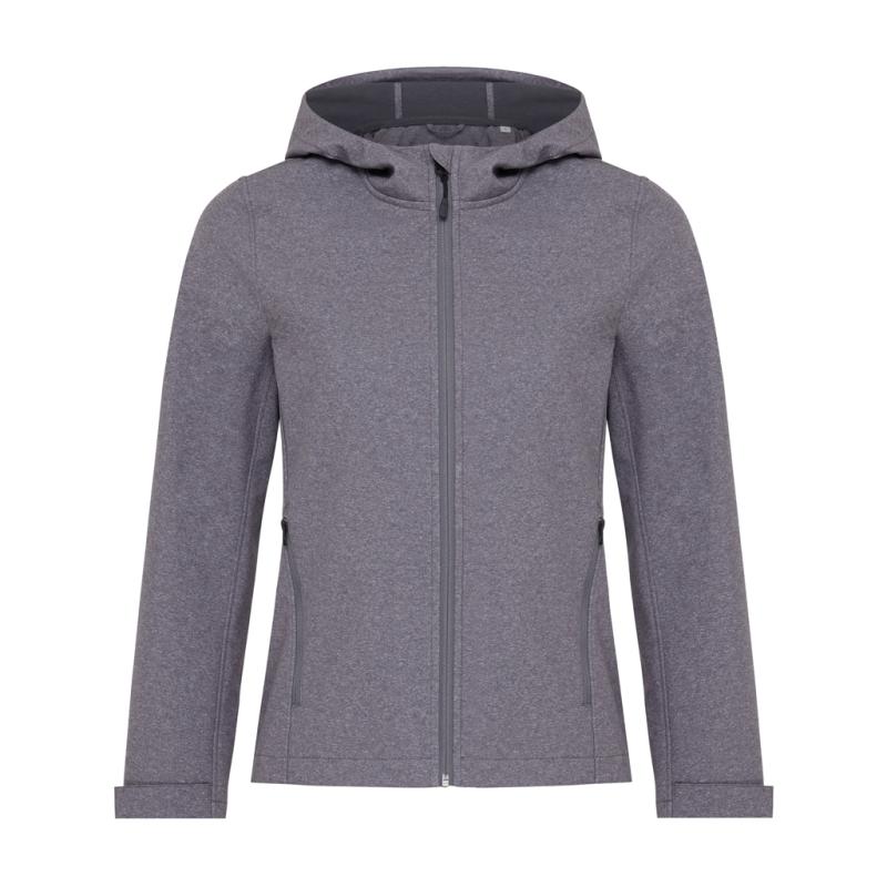 Dámska soft shell bunda IQONIQ Makalu z recykl. polyesteru vulcano heather grey M 1