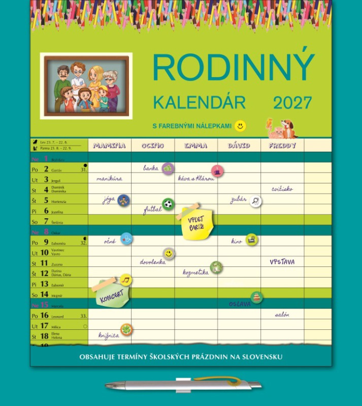 Nástenný kalendár Rodinný kalendár 2027 1