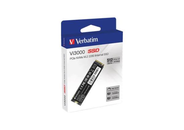 SSD (vnútorná pamäť), 512GB, PCIe NVMe M2, 3300/2500 MB/s, VERBATIM "Vi3000" 2