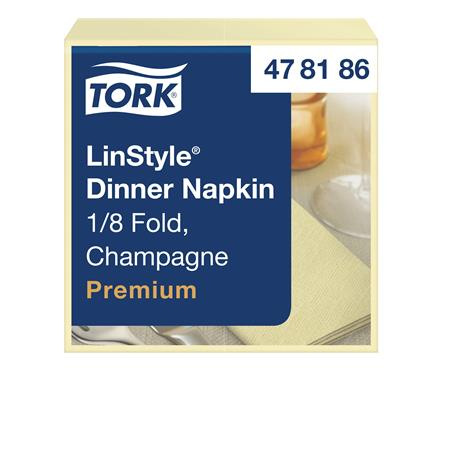 Servítky, priemyselne kompostovateľné, 1/8 ohyb, 1-vrstvové, 39x39 cm, Premium, TORK "LinS